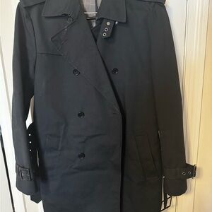 Men's Black Double-Breasted Trench Coat